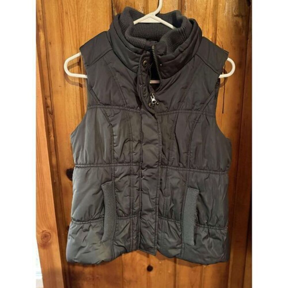 Maurices Quilted Puffer Vest Zip-Up Winter Outerwear‎ Green Medium